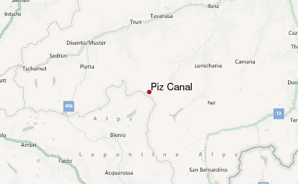 Piz Canal Location Map