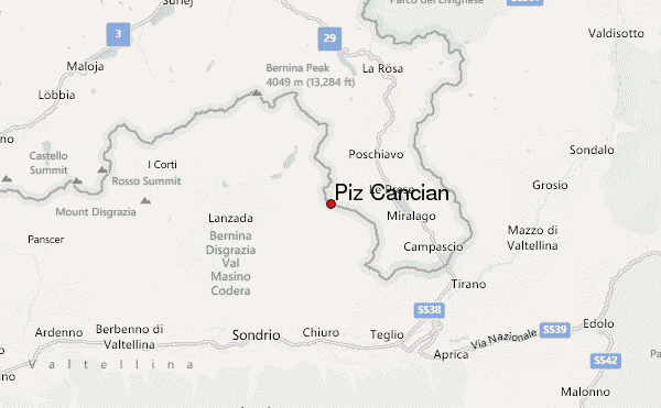 Piz Cancian Location Map