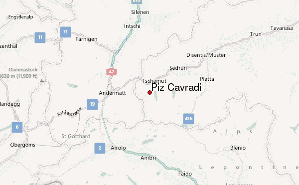 Piz Cavradi Location Map