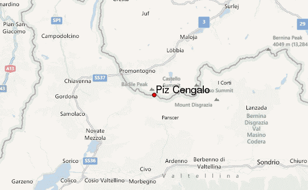 Piz Cengalo Location Map