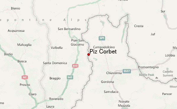 Piz Corbet Location Map