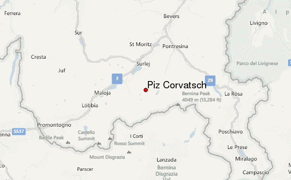 Piz Corvatsch Location Map