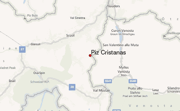 Piz Cristanas Location Map