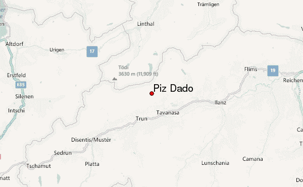 Piz Dado Location Map