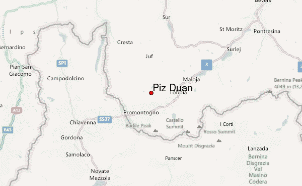 Piz Duan Location Map