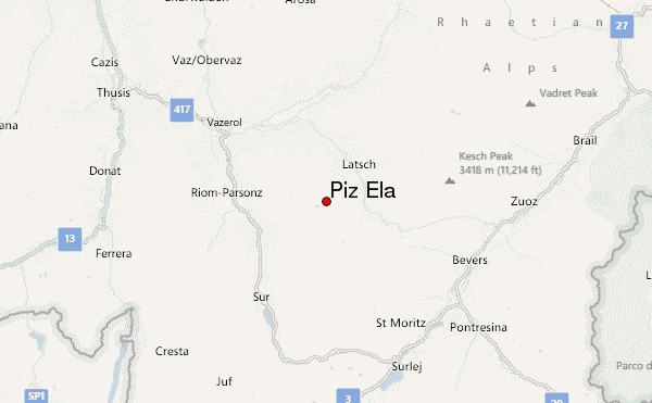 Piz Ela Location Map