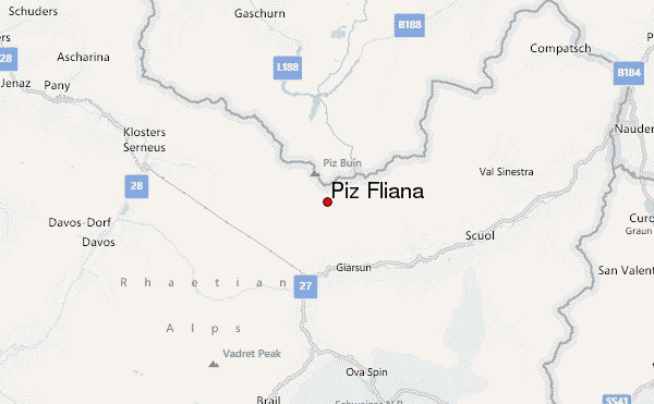 Piz Fliana Location Map