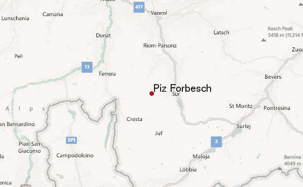 Piz Forbesch Location Map