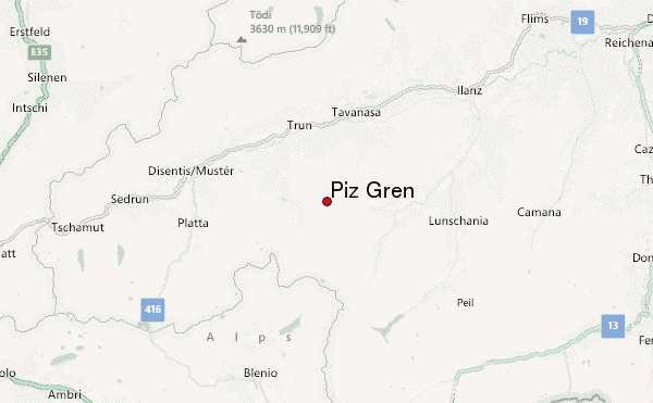 Piz Gren Location Map