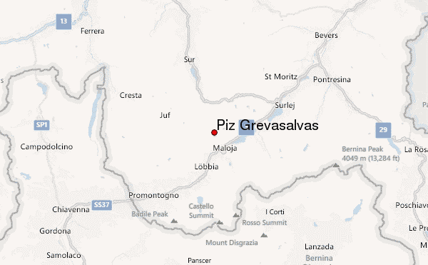Piz Grevasalvas Location Map