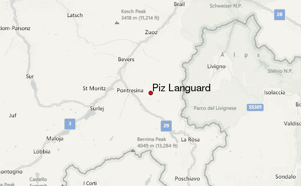 Piz Languard Location Map