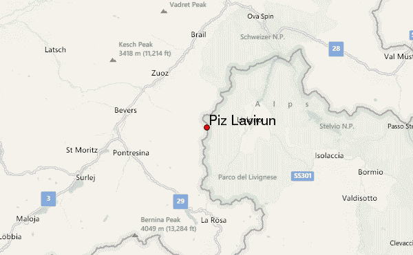 Piz Lavirun Location Map