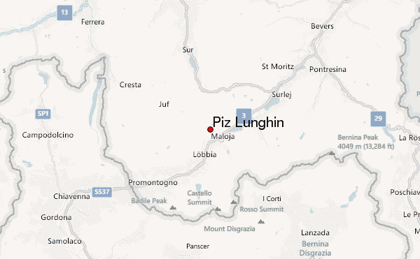 Piz Lunghin Location Map