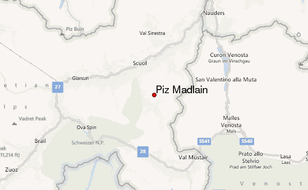 Piz Madlain Location Map