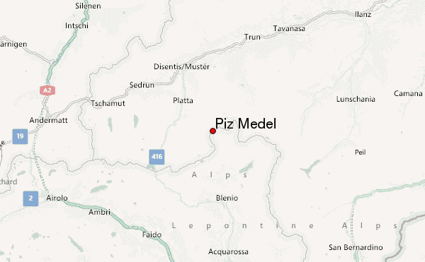 Piz Medel Location Map
