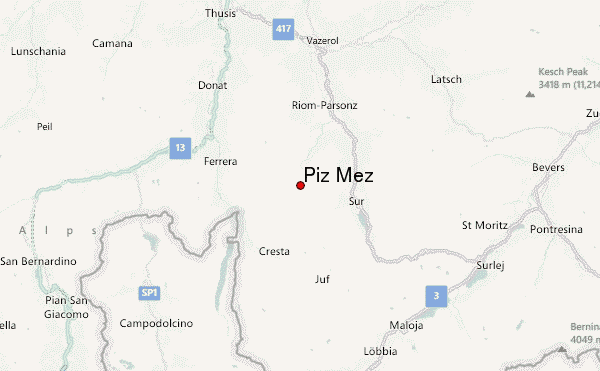 Piz Mez Location Map
