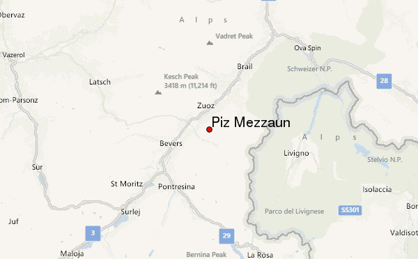 Piz Mezzaun Location Map