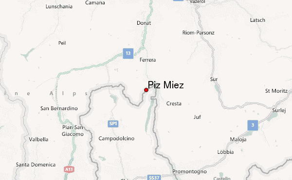 Piz Miez Location Map