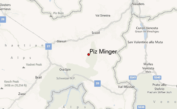 Piz Minger Location Map