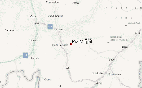 Piz Mitgel Location Map