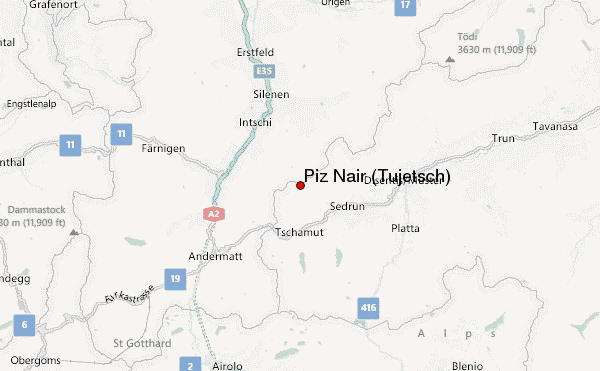 Piz Nair (Tujetsch) Location Map
