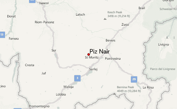 Piz Nair Location Map