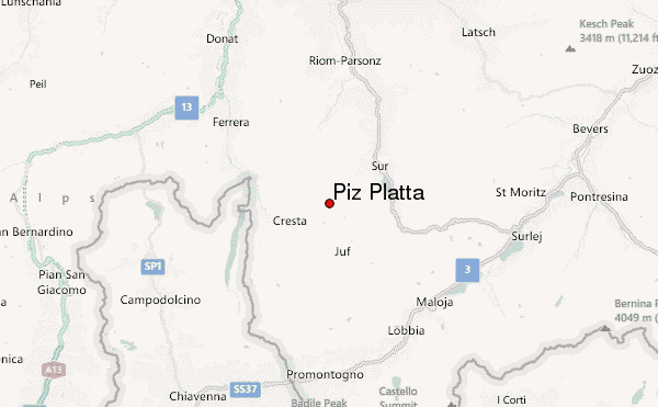 Piz Platta Location Map