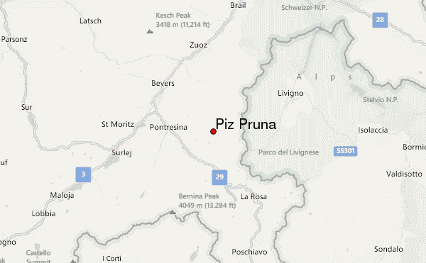 Piz Prüna Location Map