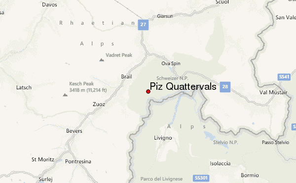 Piz Quattervals Location Map