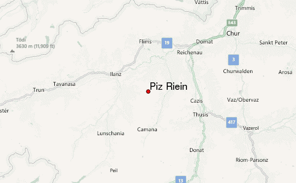 Piz Riein Location Map