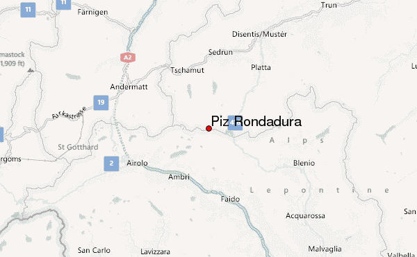 Piz Rondadura Location Map