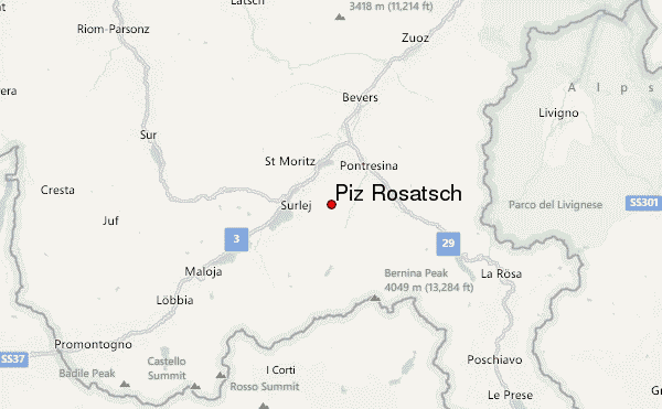 Piz Rosatsch Location Map