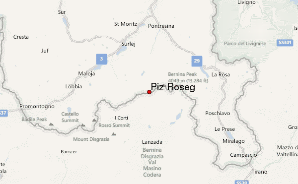 Piz Roseg Location Map