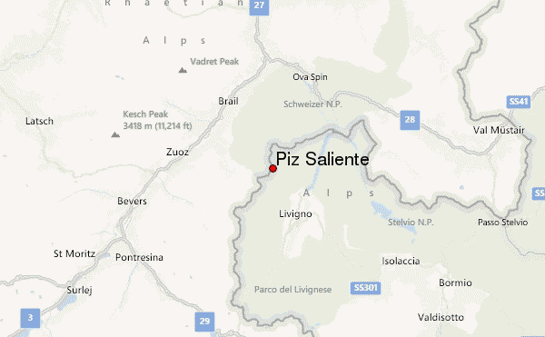 Piz Saliente Location Map