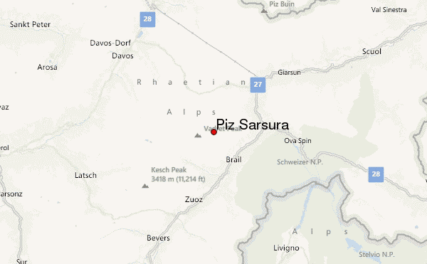 Piz Sarsura Location Map
