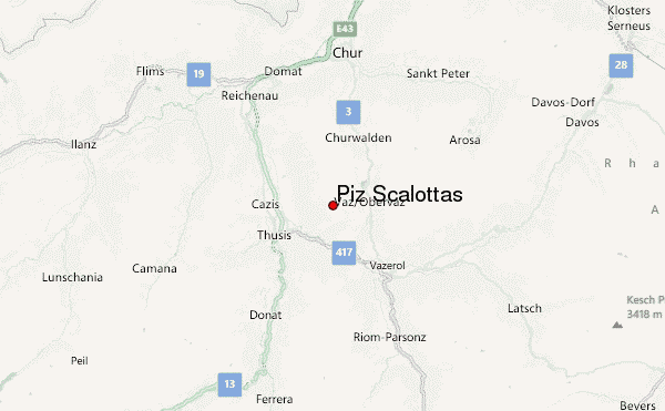Piz Scalottas Location Map