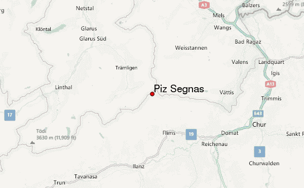 Piz Segnas Location Map