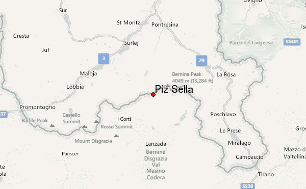 Piz Sella Location Map