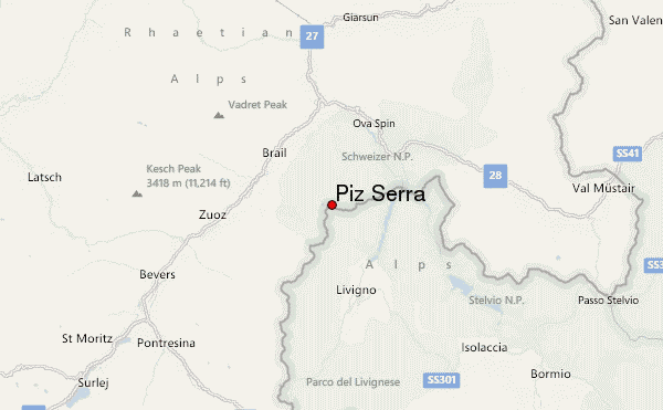 Piz Serra Location Map