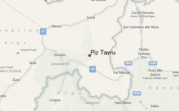 Piz Tavrü Location Map