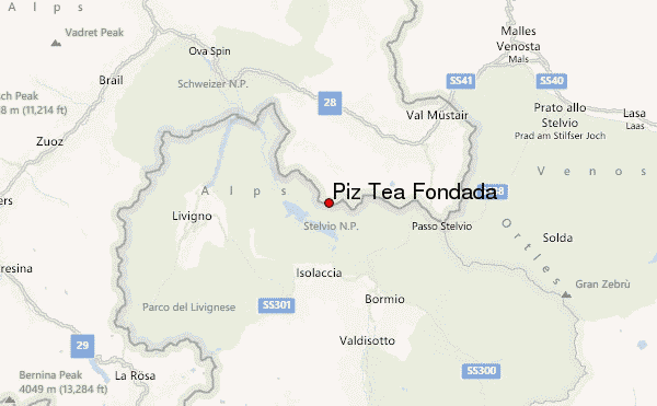 Piz Tea Fondada Location Map