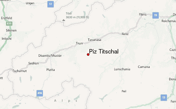 Piz Titschal Location Map