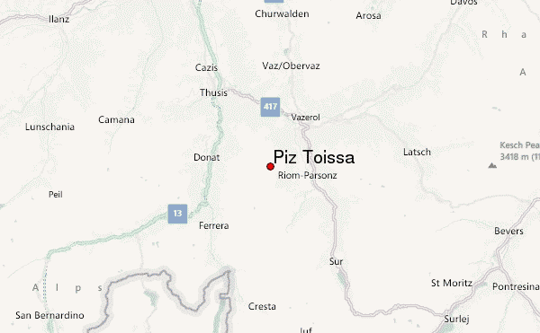 Piz Toissa Location Map