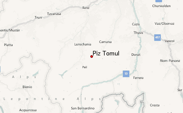 Piz Tomül Location Map