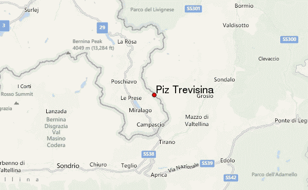 Piz Trevisina Location Map
