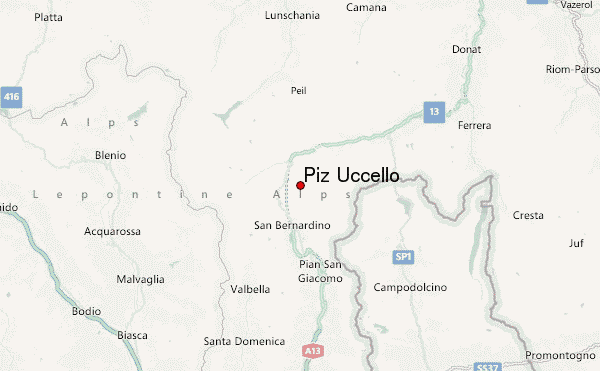 Piz Uccello Location Map
