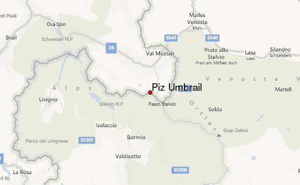 Piz Umbrail Location Map
