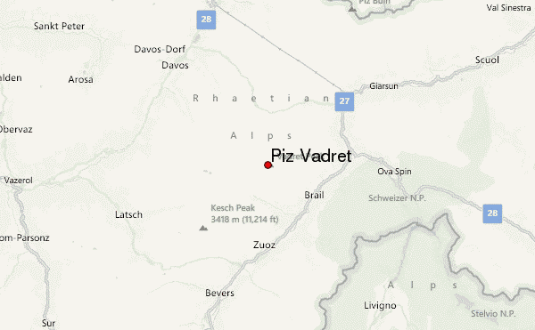 Piz Vadret Location Map