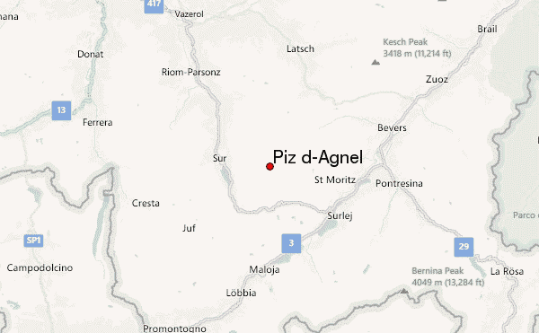 Piz d'Agnel Location Map