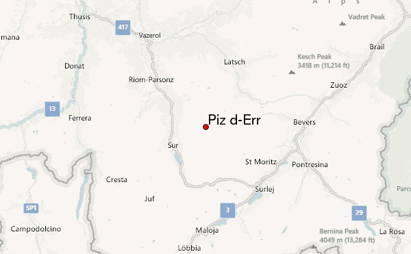 Piz d'Err Location Map
